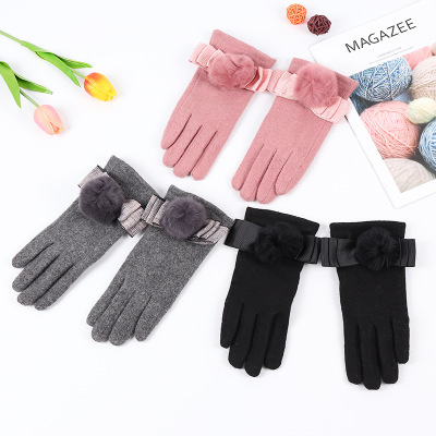 Full Finger Gloves Female Winter Students Driving Winter Style with Fleece Fashion Youth Thickened Winter Riding Outdoor Thicken Model