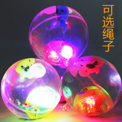 Flash Crystal Ball Glowing Elastic Ball Jumping Ball Colorful Flash Toy Children's Toy Night Market Stall Supply