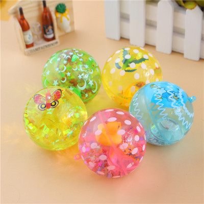 Super Cool Ribbon Elastic Ball Gold Silk Jumping Ball Flash Crystal Ball Luminous Stall Toy Factory Wholesale