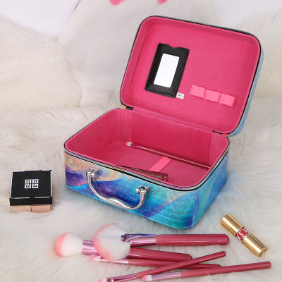 Changhao Korean Style Portable Girls' Cosmetic Bag Travel Luggage Multi-Functional Pu Storage Box