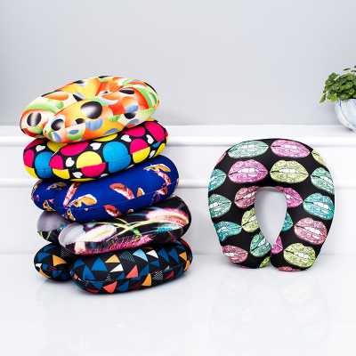 Spring 2019 new printing neck soft protection pillow Embrace pillow Travel pillow Foam particle manufacturers direct Wholesale