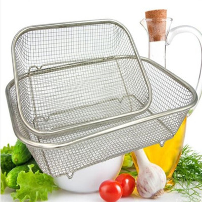 Stainless steel asphalt basket washing basket fruit basket square water filter basket kitchen water filter basket fruit leakage basin no