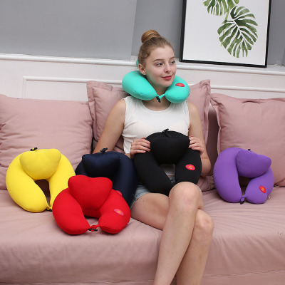Manufacturers Direct Fashion Creative Headrest Lovely Solid color U Pillow Memory sponge Travel Custom pillow Pillow Last week