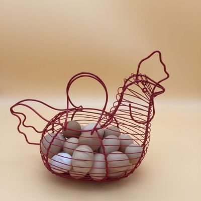 Tieyi fruit woven egg basket made of iron storage basket multi-functional creative woven chicken basket custom wholesale