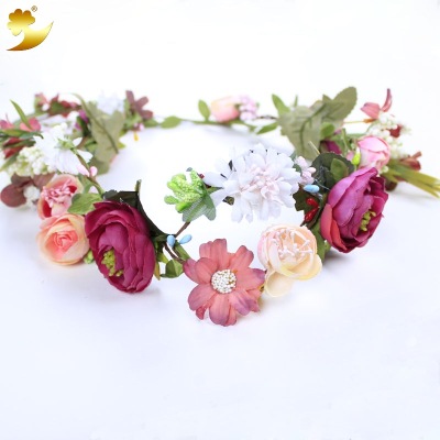 2018 bride headdress wedding dress handmade rattan garland headflower simulation rose rattan mori female department New York