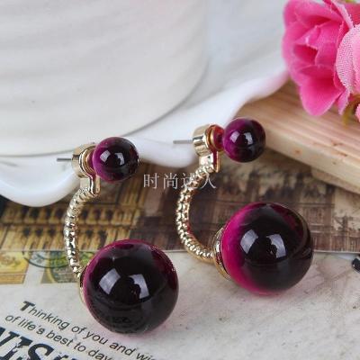 Korean fashion creative foreign style size pearl ball earrings wholesale earrings