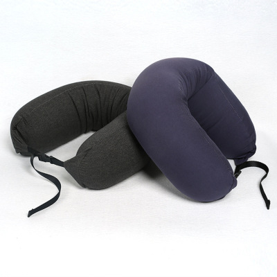 South Korean version of the new solid - color travel pillow terms particle no printing U - shaped pillows with the same quality and color wholesale cervical neck protection, pillow