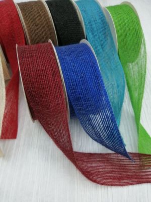 A variety of color specifications of fish silk and hemp with Christmas flowers gift packaging decorative ribbon