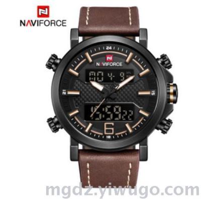 NAVIFORCE lingxiang 9135 watch quartz electronic watch waterproof belt men 's watch sports watch