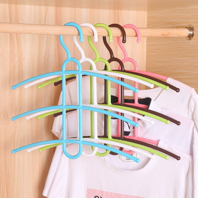 Candy color three layers of anti-skid magic hangers multi-function dip plastic clothespin