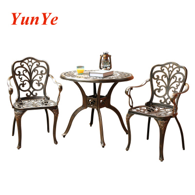 Balcony desk and chair small tea table 3 piece set of cast aluminium desk and chair iron art outdoor