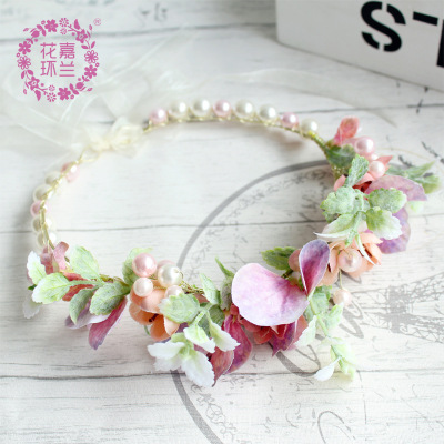 Jia orchid ring auction senli garland placed headgear photo shoot at wedding dress headband