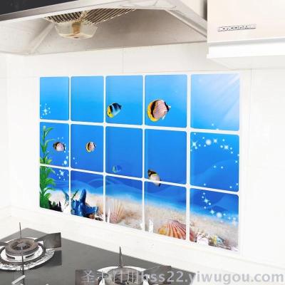 Kitchen oil proof sticker high temperature resistant self-adhesive aluminum foil wall paste kitchen cabinets waterproof