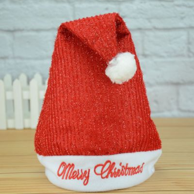 Christmas Hat Spun Glass Brushed Embroidered Christmas Hat Christmas Holiday Decoration Party Supplies Adult Christmas Hat