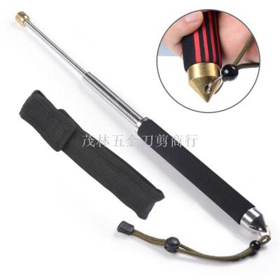 Outdoor self-defense multi-functional special forces with three spring cone telescopic whip