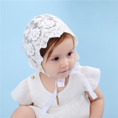 Spring and summer new children's lace bow embroidery princess cap baby breathable tire cap cool shade