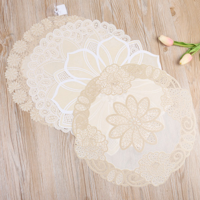 Round PVC dining mat 30*45CM western dining cloth mat tableware tray mat European non-slip and dining mat