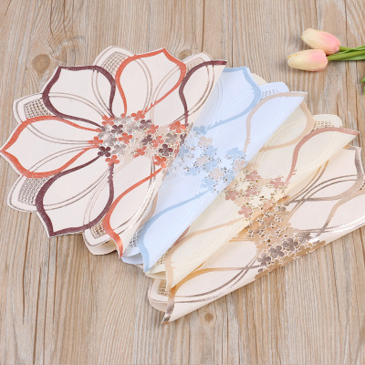 American style PVC western dining mat 30*45CM color printing simple dining table cloth heat insulation mat cup cushion