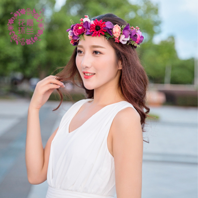 Yiwu wholesale handmade European and American wind garland headwear bride seaside wedding dress photo accessories