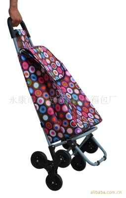 Supply Fashionable and Bright Three-Wheel Climbing S Ladder Shopping Cart Luggage Trolley Trolley