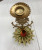 Christmas candle holder ornament gold flower candle holder
