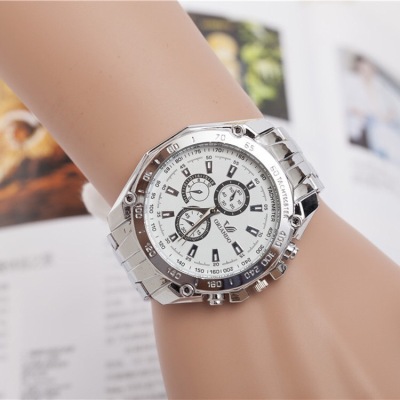 Wish hot style men's three-eye alloy lady quartz watch business watch manufacturers direct sales