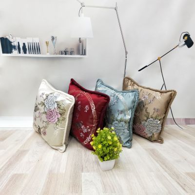 European luxury ai velvet campaign bird jacquard pillow cover classic cover wholesale