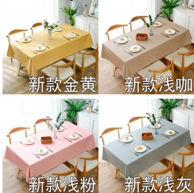 PVC Waterproof Oil-Proof Tablecloth Plaid Geometric Tablecloth Solid Color Tablecloth Nordic Fresh