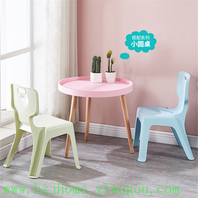 Family small chair cartoon student study chair kindergarten plastic dining chair backrest change shoes low stool