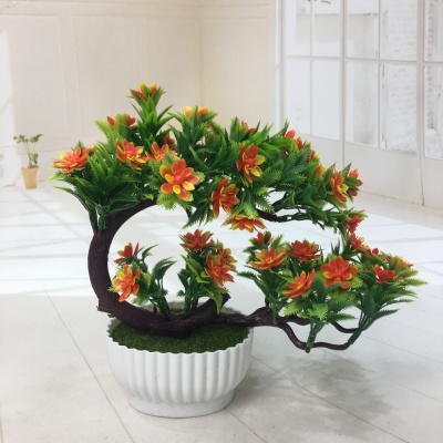 Mini simulation bonsai flower small pot manufacturers direct simulation of flower plants