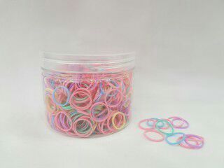 Strong pull continuously environmental protection colorful circle is suitable for children to tie hair