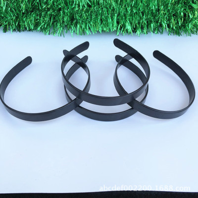 Factory Direct 15mm Wide Flat Toothless Black Environmental Protection Plastic Head Buckle DIY Hairband Semi-Finished Products Wholesale