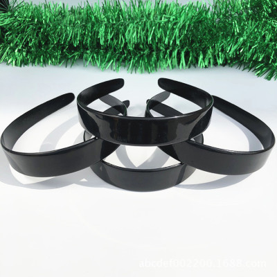 Factory Direct Sales 25mm Wide Black Flat Toothless Plastic Headband DIY Accessories Hairpin Semi-Finished ABS Material