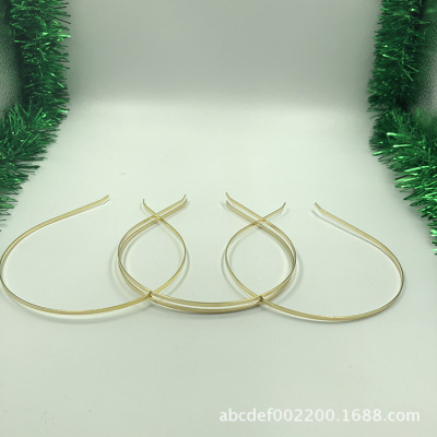 Factory Direct Sales 5mm Metal Headband Environmental Protection Electroplating Hair Band Golden Hair Ring DIY Hair Accessories