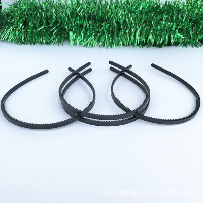 Factory Direct Sales 5mm Wide Flat Toothed Plastic Headband Accessories Black DIY Headband Semi-Finished Blank Wholesale