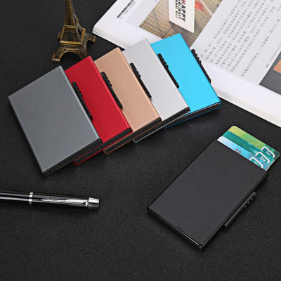 Anti-magnetic and anti-theft brush card box side push card box thickened aluminum alloy card bag