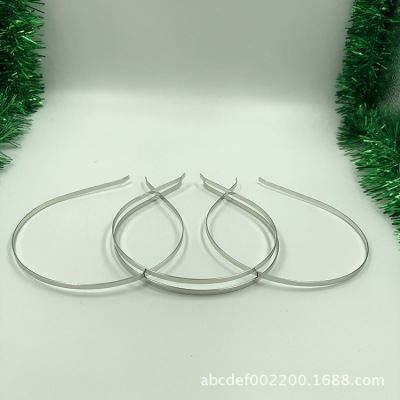 Factory Direct Sales 4mm Metal Headband Environmental Protection Plating White K Hair Band Hair Ring DIY Hair Accessories