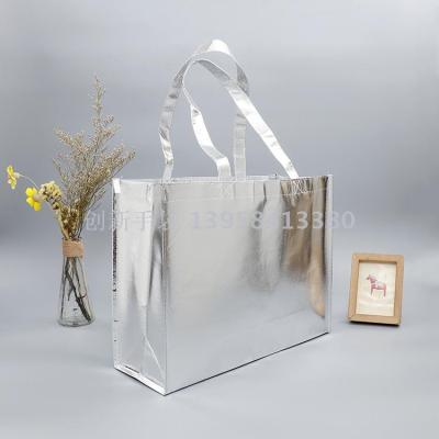 Eco-friendly laser tote bag customized creative advertising hand- dressed clothing shopping bag covered with non-woven fabric gift bags