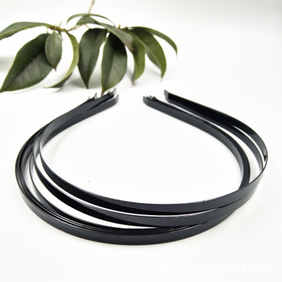 Factory Direct Sales 6mm Black Paint Iron Headband Semi-Finished DIY Handmade Head Buckle Decorations Material Accessories Wholesale