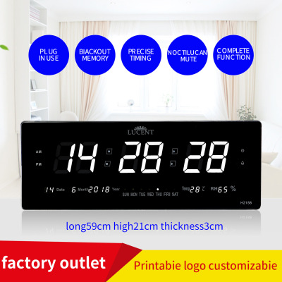 Professional Production Electronic Digital Calendar Large Time Living Room Wall Clock Luminous Mute Fashion Creative Clock Clock