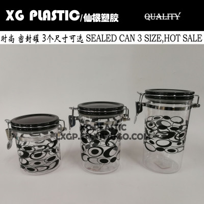 Airtight Metal Clamp Sealed Jar Clear Cans Storage Tank 3 Size Canister Round Bottle Grain Food Pot Kitchen Organizer