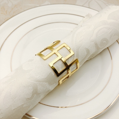 Napkin buckle table Napkin ring mouth cloth ring iron manufacturers wholesale high-end hotel western restaurant gold Napkin ring Napkin ring