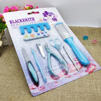 Nail tool manicure nail clippers set suction card 9 - piece nail file to remove dead skin scissors
