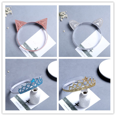 The Popular Korean version of children 's hair band, five - star crown hair band, the cat ear embroidered thread headdress, baby head band, baby hair band