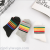 New socks women's cotton fashion ladies college wind rainbow stripe tube socks wholesale