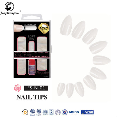 EBay Best-Selling Nail Beauty Full Cover Nail Tip Drop-Shaped Pointed Sand Dragon Nail Fake Nails DIY Decorative Paster 100 Pieces