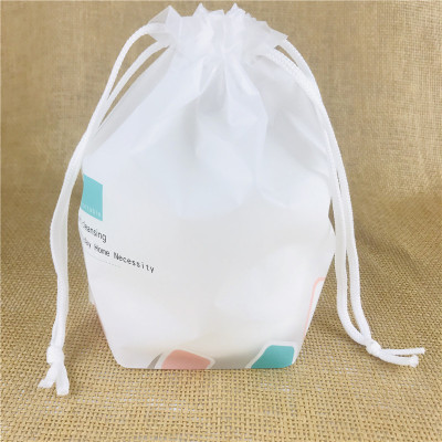 Factory Wholesale Eva Frosted Rope Handle Bag Colorful Double Line Drawstring Bag Cleaning Towel Face Cloth Tying Packing Machine