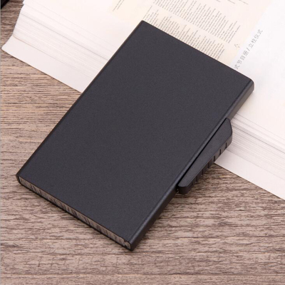Anti-theft brush credit card box aluminum alloy side push card box gift promotion card package customization