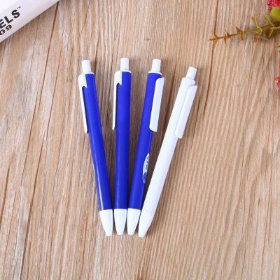 Blue and white ball pen students learn stationery office writing supplies writing smoothly