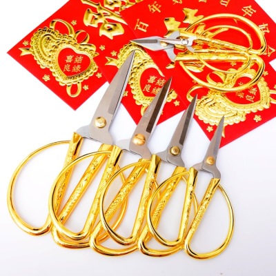 Longfeng cut gold cut zinc alloy Longfeng scissors opening ribbon scissors festival scissors spot